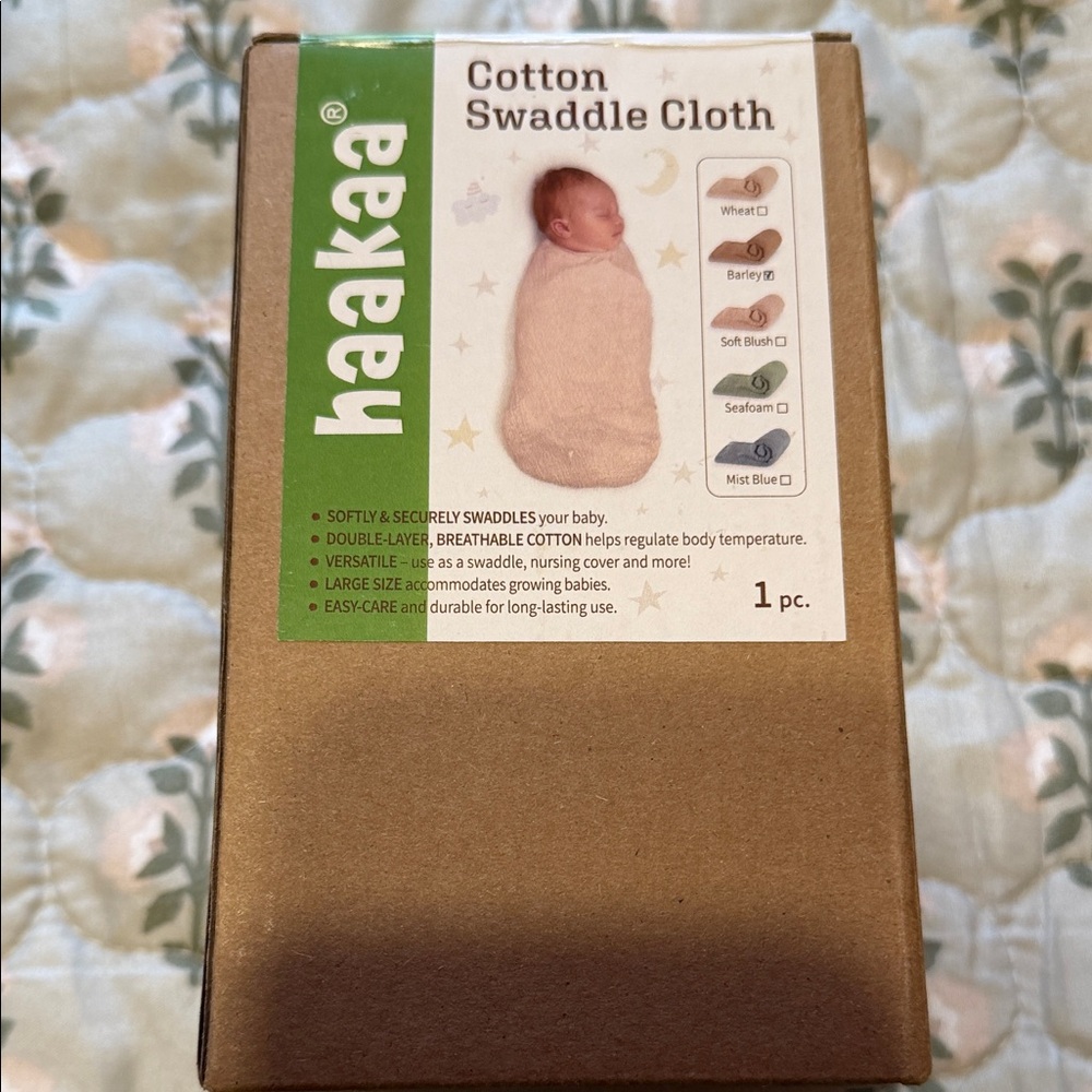 Haakaa Cotton Swaddle Cloth - Soft Blush